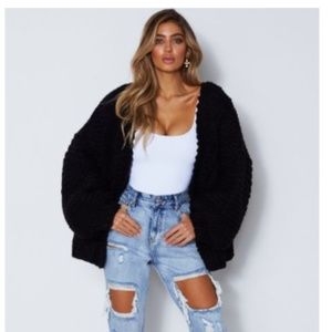 Chunky Knit Cardigan Black